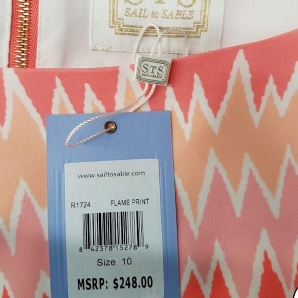 Sail to Sable Women’s Chevron Sheath Dress, Size 10, NWT - Picture 2 of 11